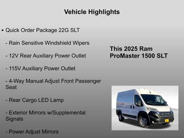 New 2025 RAM ProMaster 1500 w/ Quick Order Package 22G SLT image 10