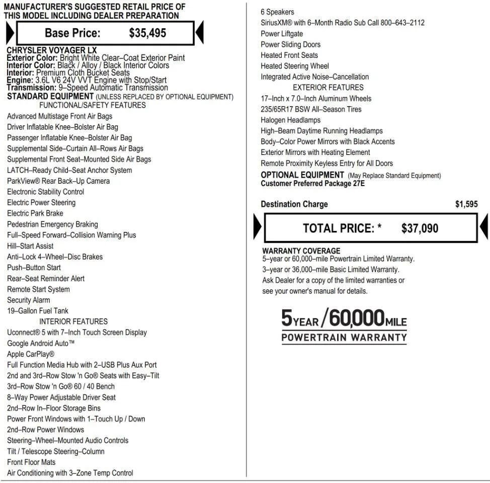 Used 2023 Chrysler Voyager LX FWD image 8