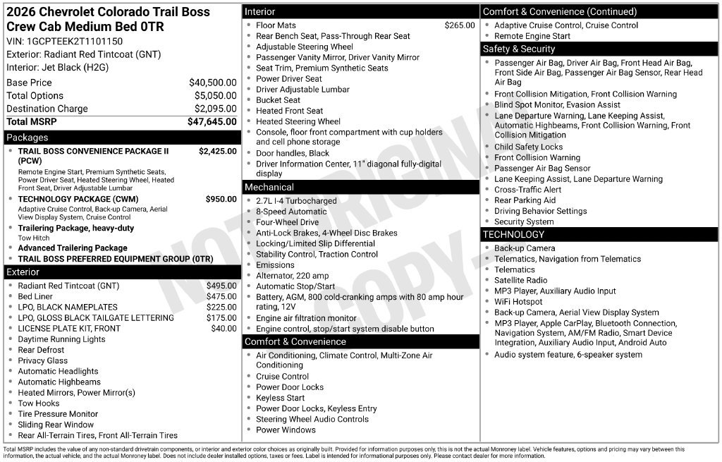 Certified 2026 Chevrolet Colorado Trail Boss AWD/4WD image 11