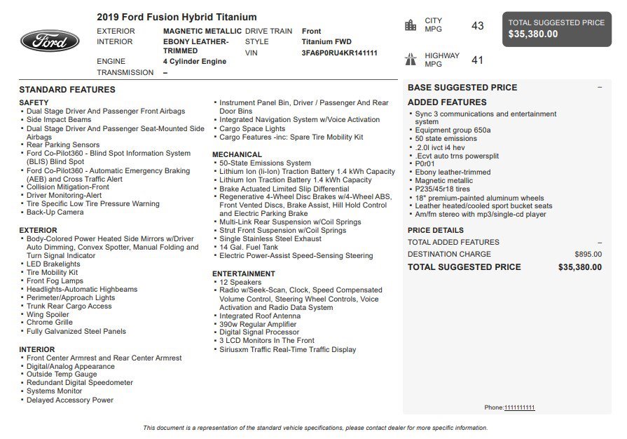 Used 2019 Ford Fusion Titanium image 36