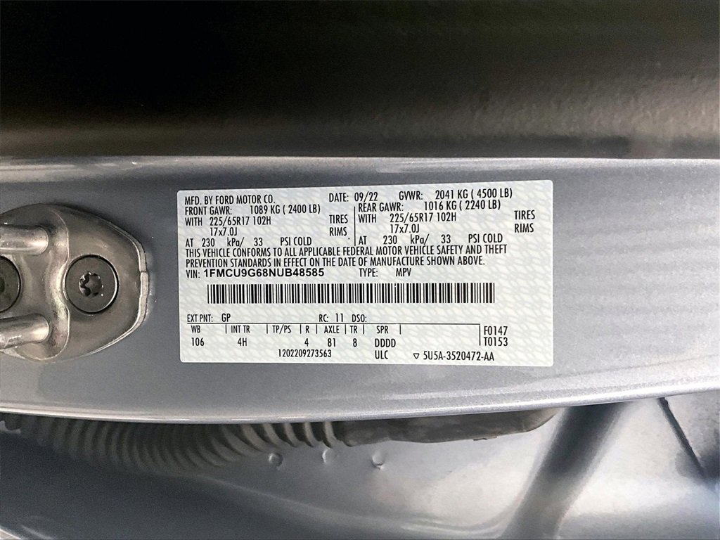 Used 2022 Ford Escape SE w/ Convenience Package image 33