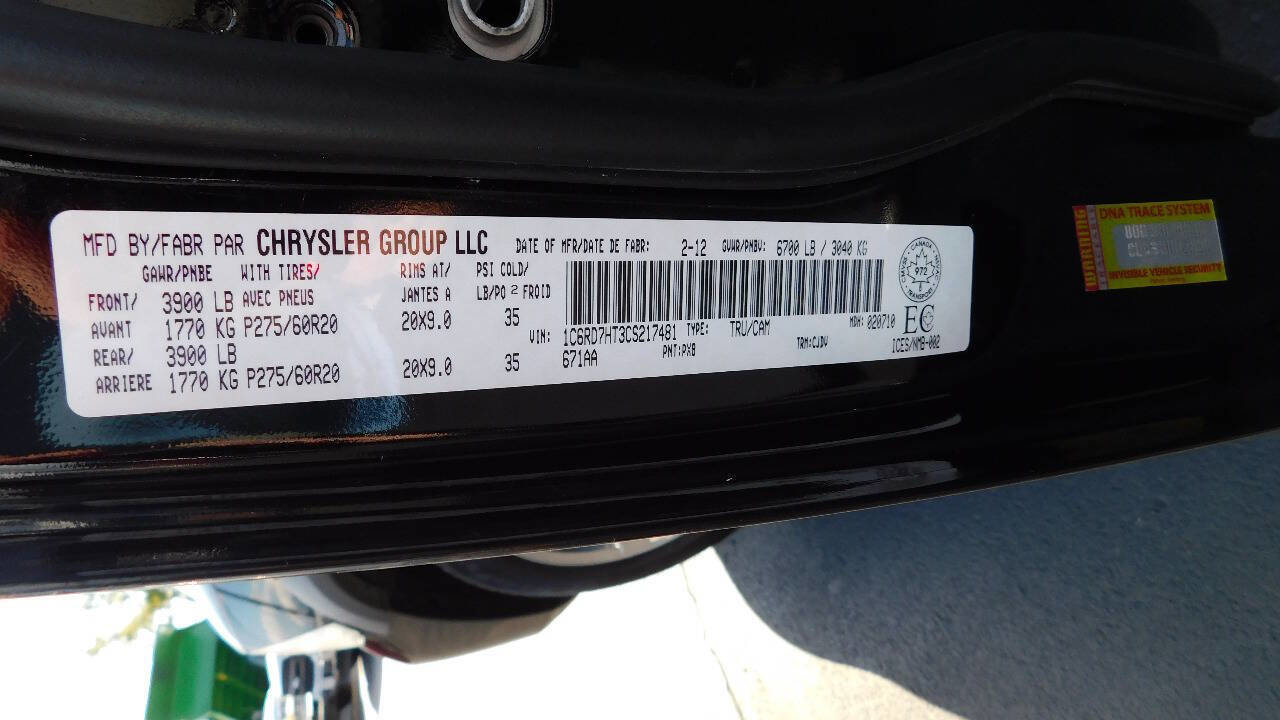Used 2012 RAM 1500 Sport w/ Sport Premium Group image 52