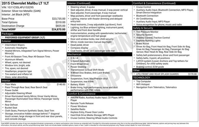 Certified 2015 Chevrolet Malibu LT image 15