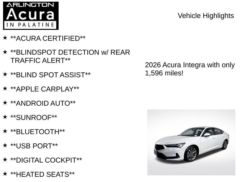 Certified 2026 Acura Integra FWD image 7