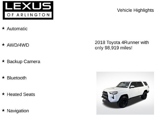 Used 2018 Toyota 4Runner TRD Off-Road Premium AWD/4WD image 7