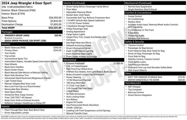 Used 2024 Jeep Wrangler Sport image 27