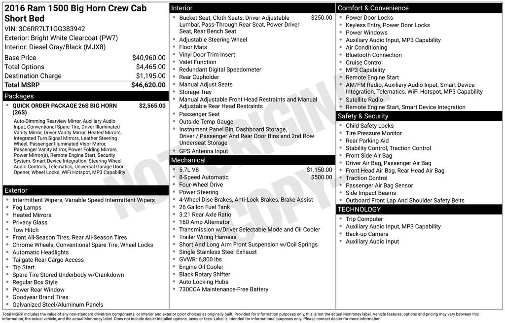 Used 2016 RAM 1500 Big Horn image 4