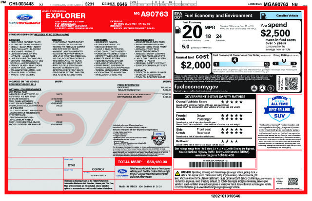Used 2021 Ford Explorer ST w/ Equipment Group 401A AWD/4WD image 10