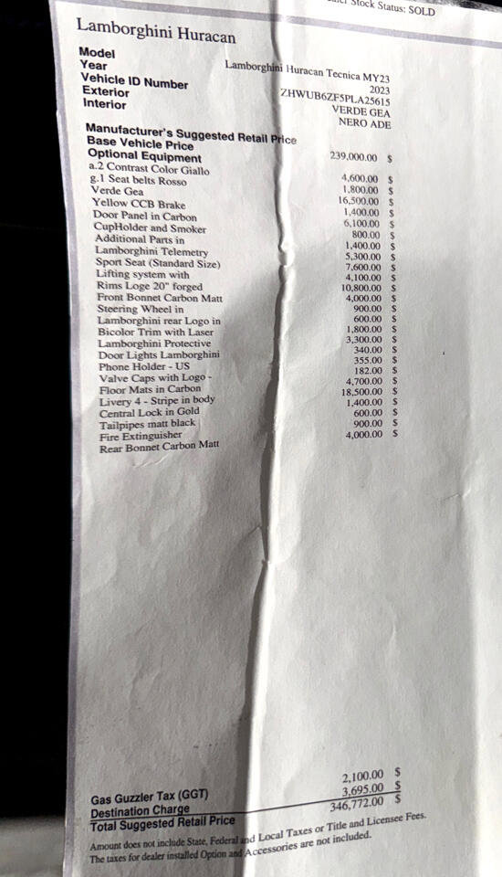 Used 2023 Lamborghini Huracan Tecnica image 3