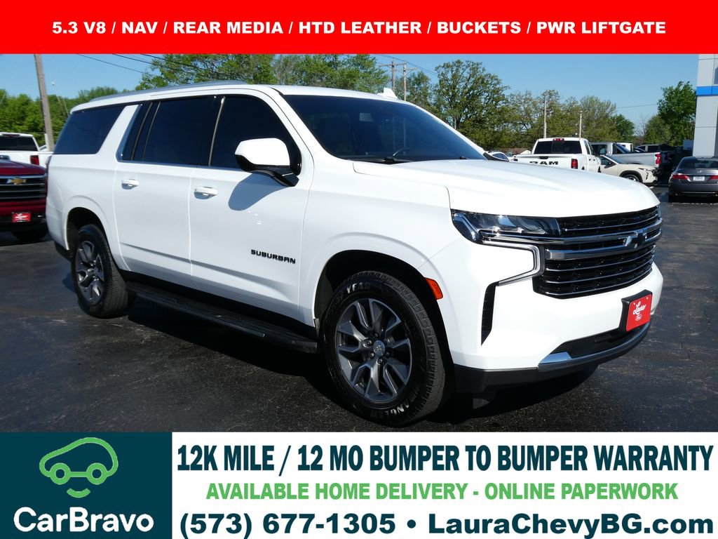 Certified 2021 Chevrolet Suburban LT w/ Rear Media and Nav Package AWD/4WD image 1