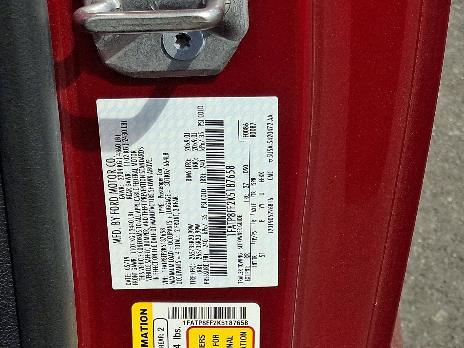 Used 2019 Ford Mustang GT Premium w/ Equipment Group 401A RWD image 24