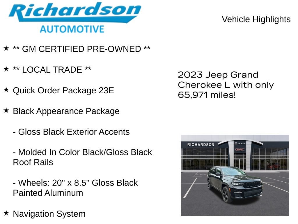 Used 2023 Jeep Grand Cherokee L Limited w/ Black Appearance Package AWD/4WD image 11