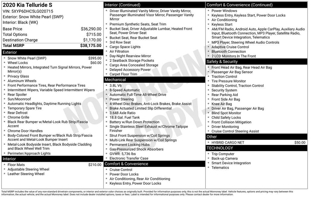 Used 2020 Kia Telluride S image 36