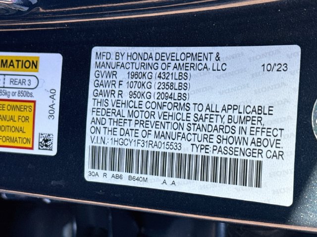 Certified 2024 Honda Accord EX image 35