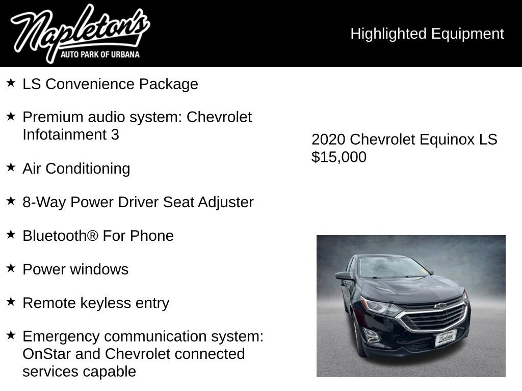 Used 2020 Chevrolet Equinox LS w/ LS Convenience Package FWD image 3