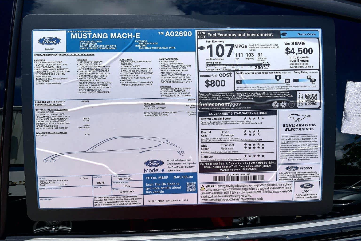 New 2026 Ford Mustang Mach-E Select RWD image 21