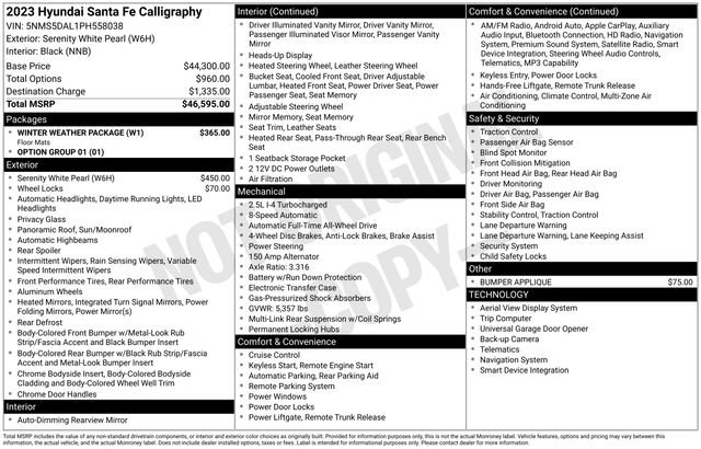 Used 2023 Hyundai Santa Fe Calligraphy w/ Winter Weather Package AWD/4WD image 10