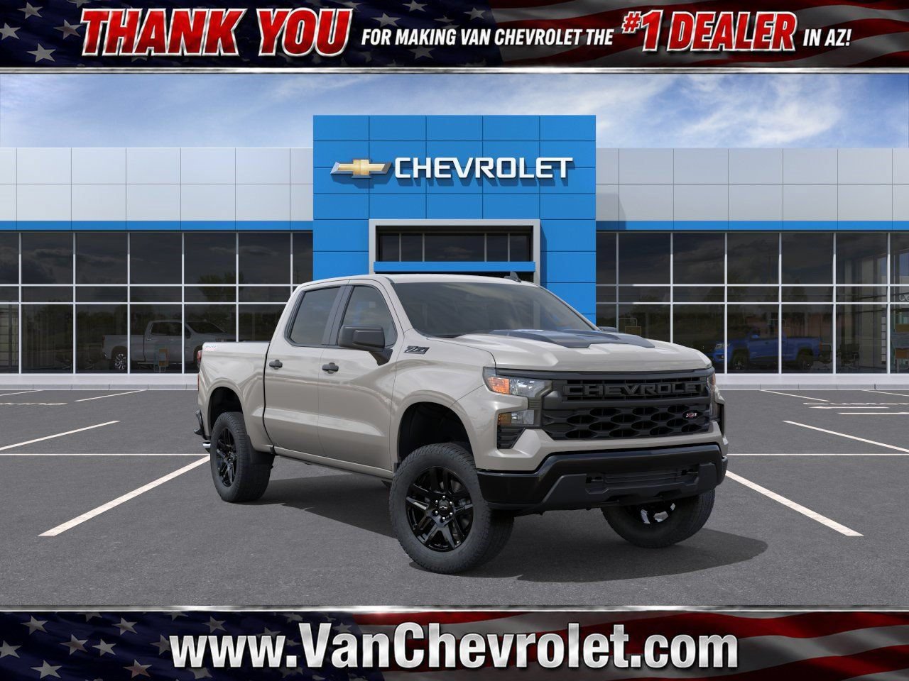 New 2026 Chevrolet Silverado 1500 Custom Trail Boss w/ Dark Appearance Package AWD/4WD image 1