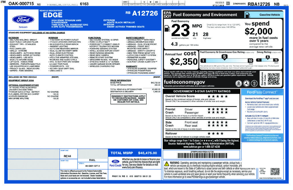 Certified 2024 Ford Edge Titanium AWD/4WD image 13