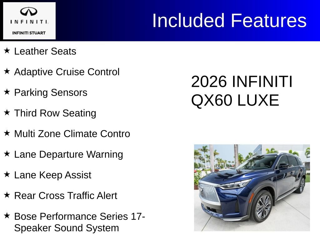 Certified 2026 INFINITI QX60 Luxe w/ Cargo Package FWD image 4