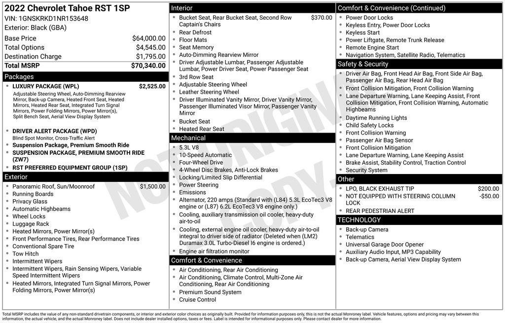Used 2022 Chevrolet Tahoe RST w/ Luxury Package AWD/4WD image 54
