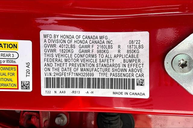 Used 2022 Honda Civic EX image 29