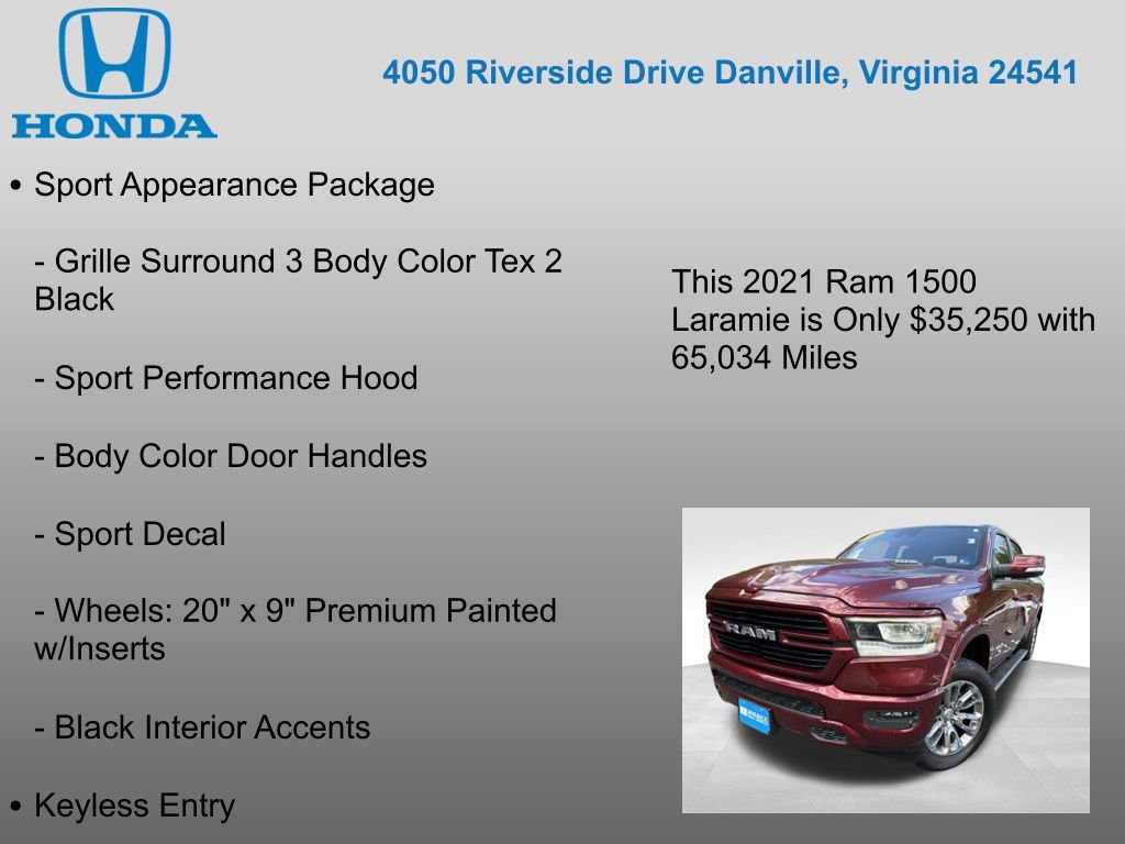 Used 2021 RAM 1500 Laramie w/ Sport Appearance Package image 17