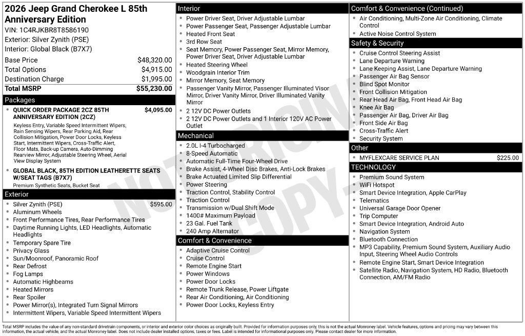 New 2026 Jeep Grand Cherokee L Limited AWD/4WD image 2