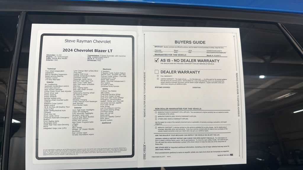 Certified 2024 Chevrolet Blazer LT w/ Convenience Package FWD image 27