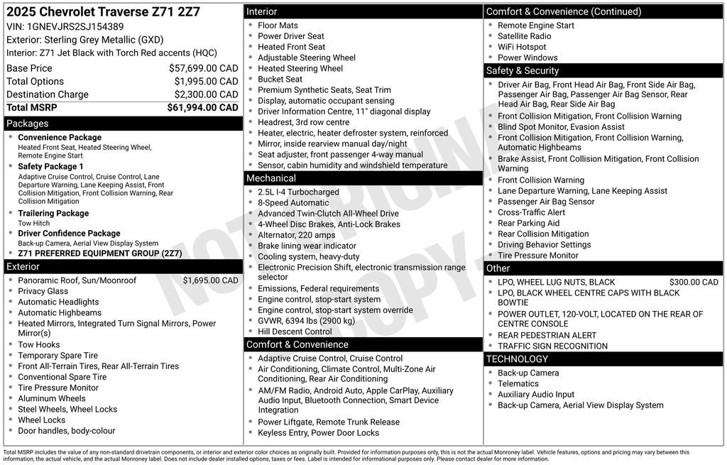 Used 2025 Chevrolet Traverse Z71 image 41