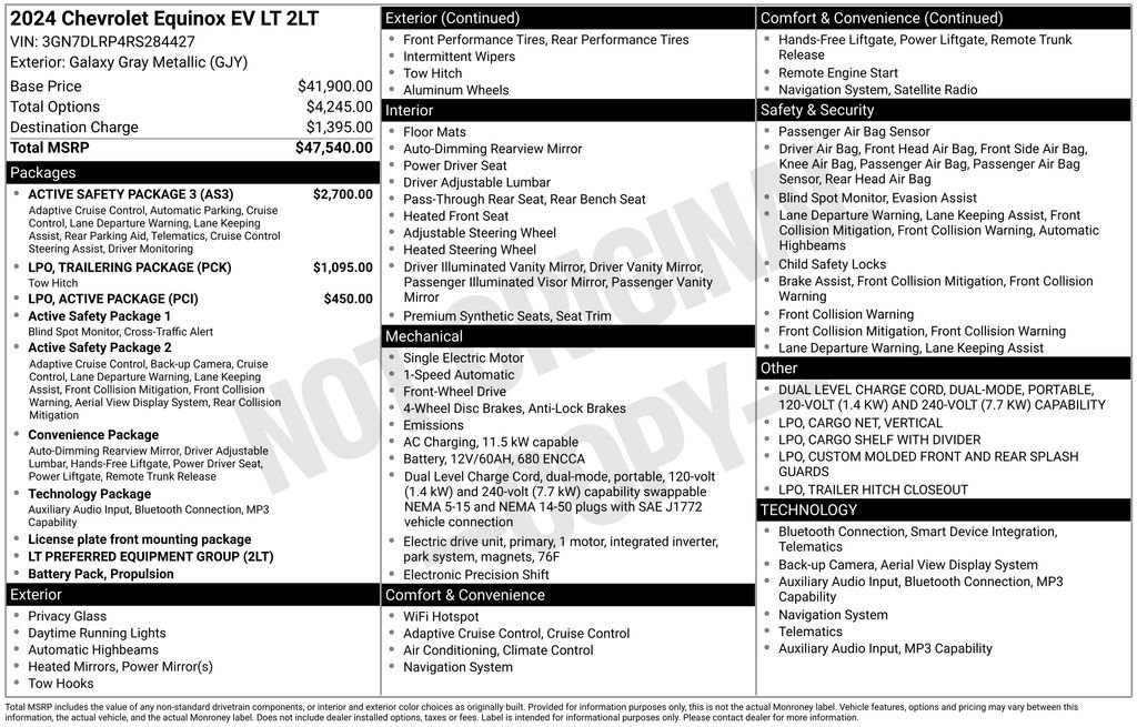 Used 2024 Chevrolet Equinox EV LT w/ Active Safety Package 3 FWD image 20