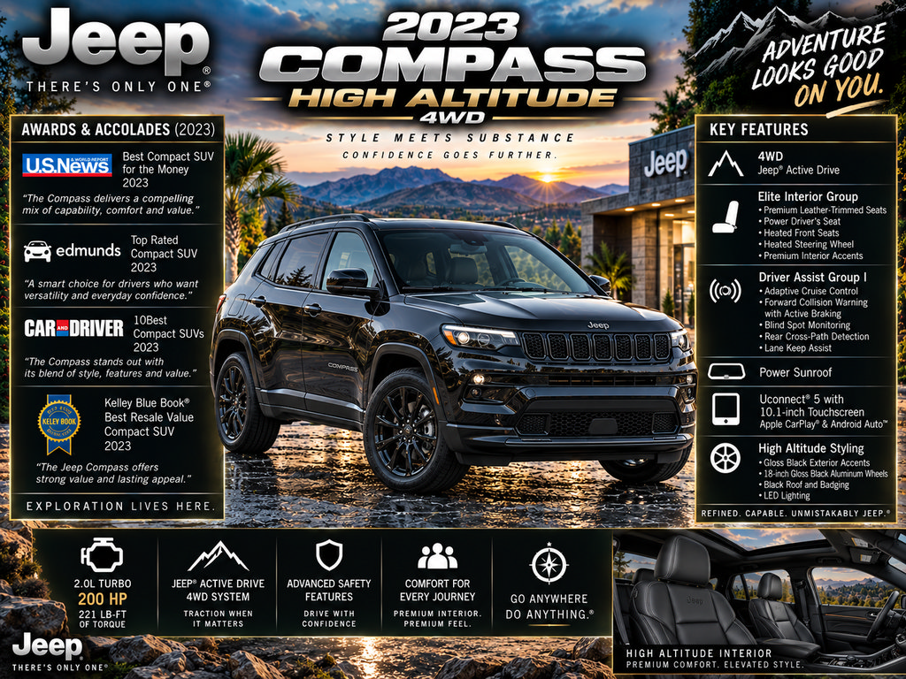 Used 2023 Jeep Compass High Altitude w/ Driver Assist Group I AWD/4WD image 2