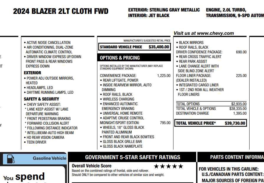 Used 2024 Chevrolet Blazer LT w/ Convenience Package image 2