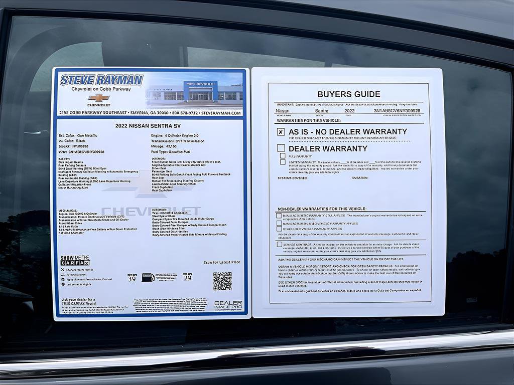 Used 2022 Nissan Sentra SV w/ All-Weather Package image 27