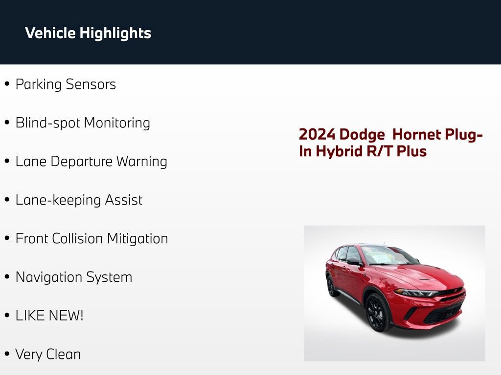 Used 2024 Dodge Hornet R/T Plus w/ R/T Blacktop Package AWD/4WD image 72