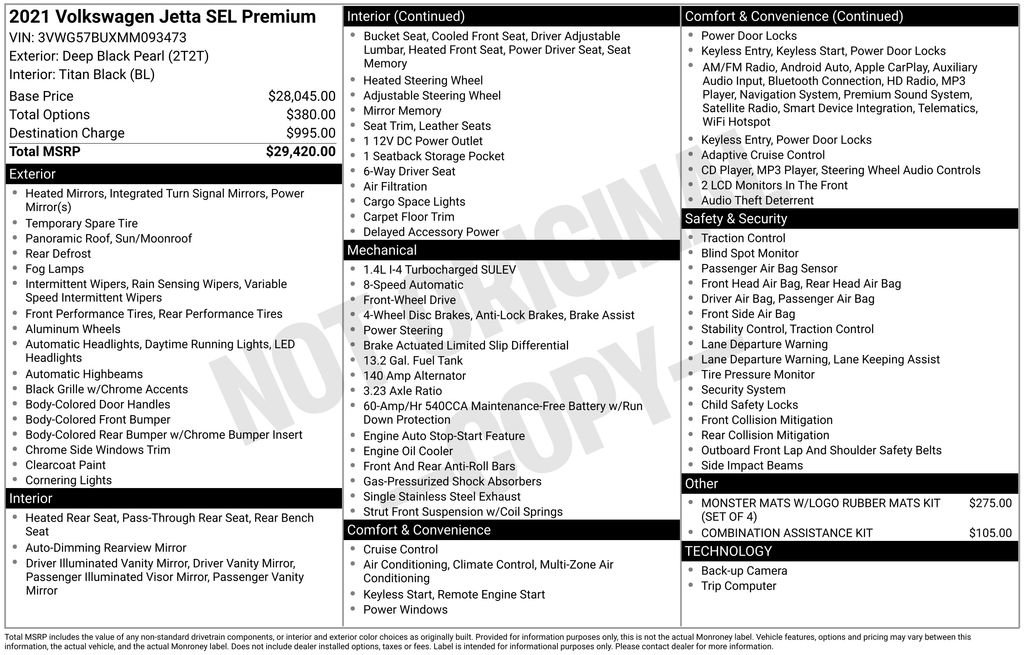 Used 2021 Volkswagen Jetta SEL Premium image 15