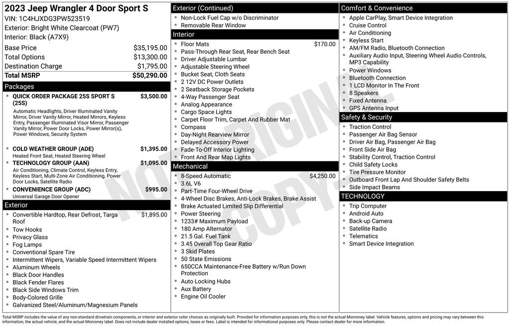 Used 2023 Jeep Wrangler Unlimited Sport AWD/4WD image 3