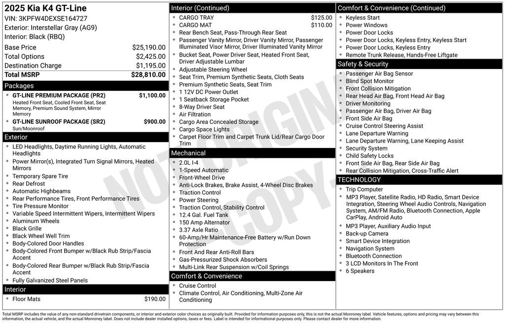 Used 2025 Kia K4 GT-Line w/ GT-Line Premium Package FWD image 36