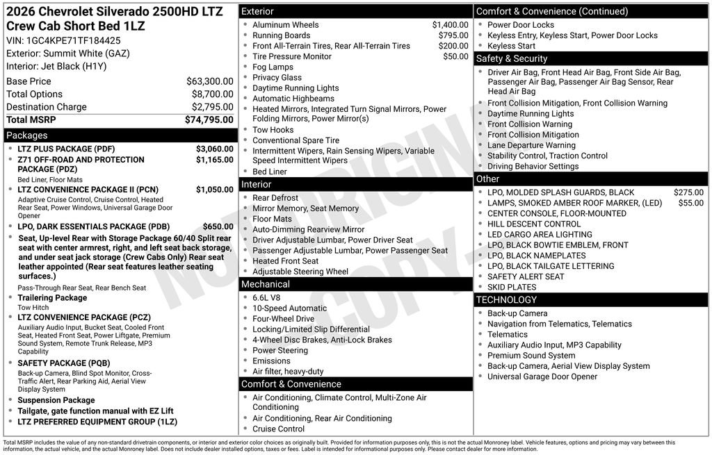 Used 2026 Chevrolet Silverado 2500 LTZ w/ LTZ Plus Package AWD/4WD image 12