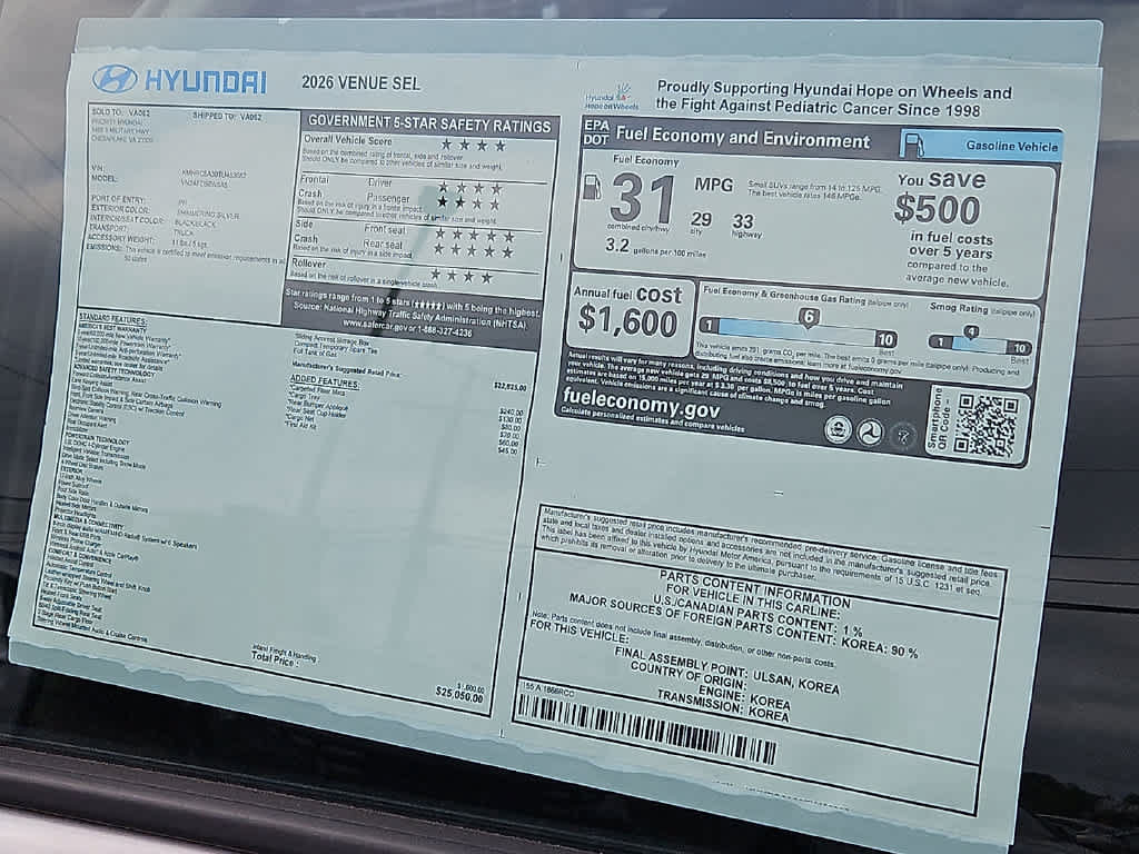 New 2026 Hyundai Venue SEL FWD image 23