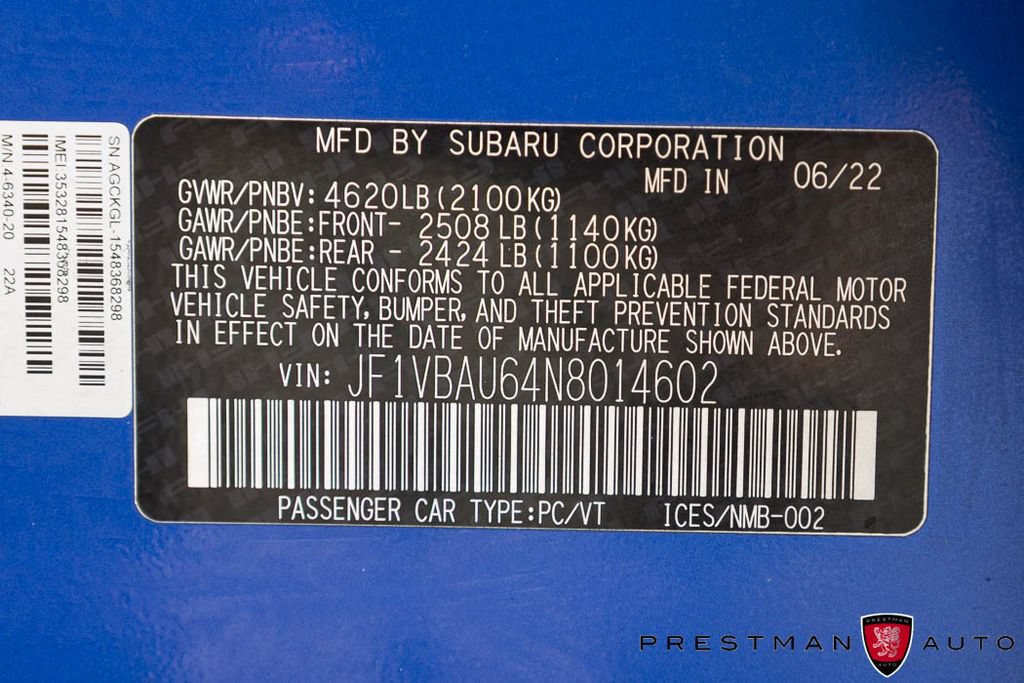 Used 2022 Subaru WRX GT AWD/4WD image 38