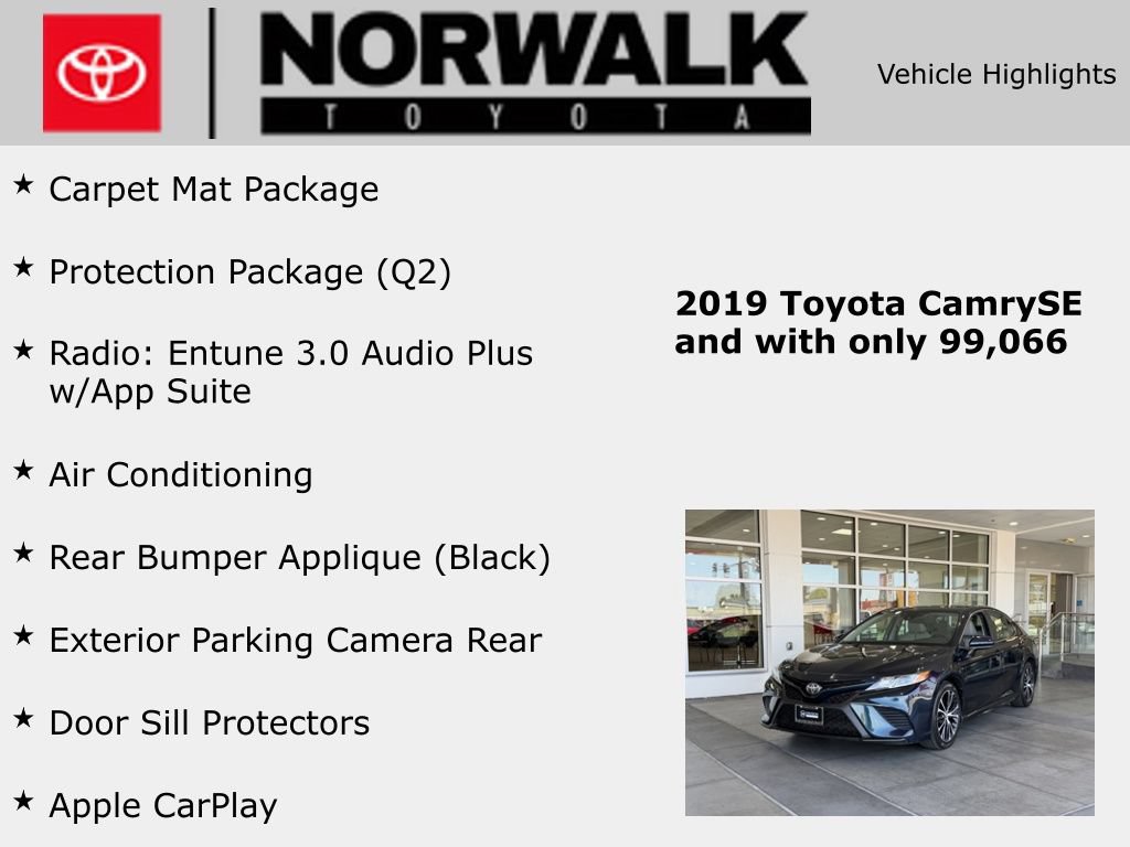 Certified 2019 Toyota Camry SE w/ Protection Package (Q2) FWD image 10