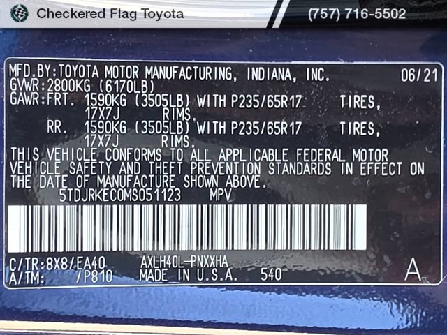 Used 2021 Toyota Sienna XLE w/ XLE Plus Package FWD image 21