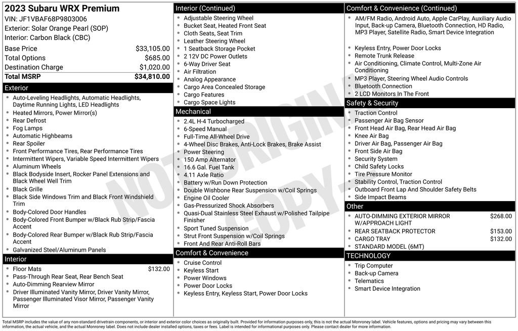 Used 2023 Subaru WRX Premium image 30