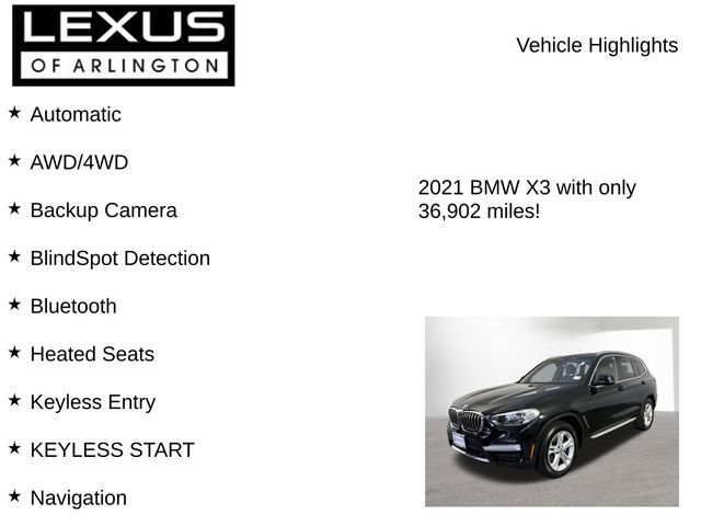 Used 2021 BMW X3 xDrive30i AWD/4WD image 7