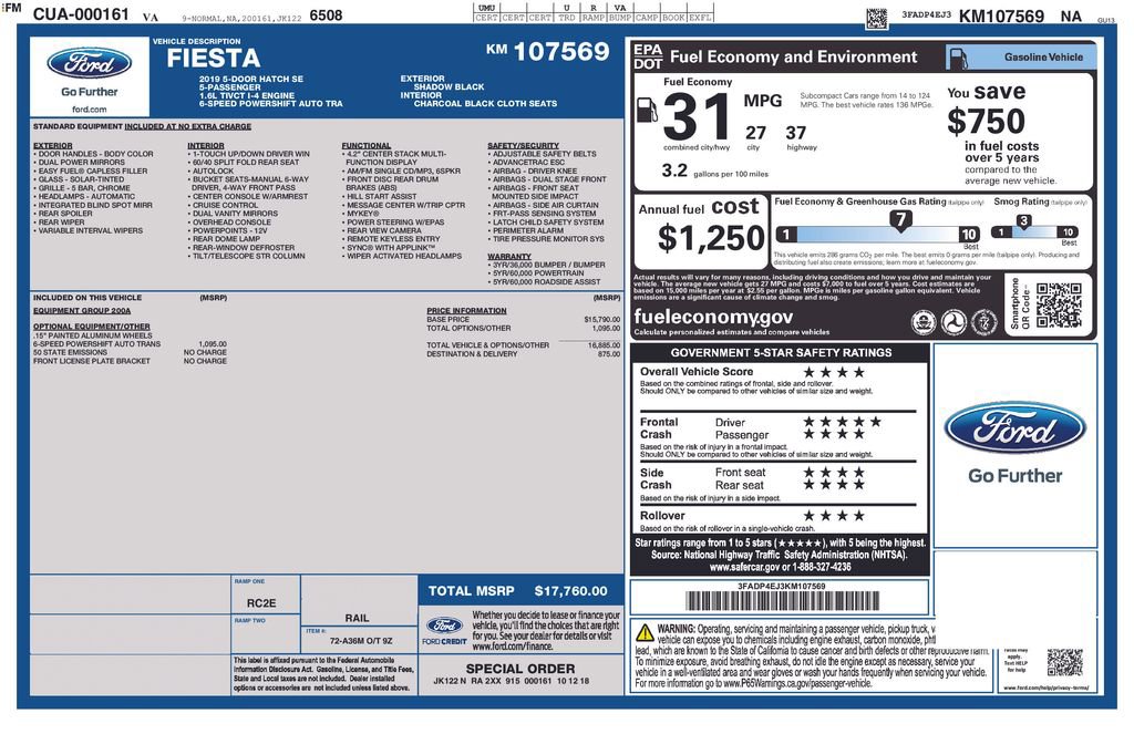 Used 2019 Ford Fiesta SE image 17