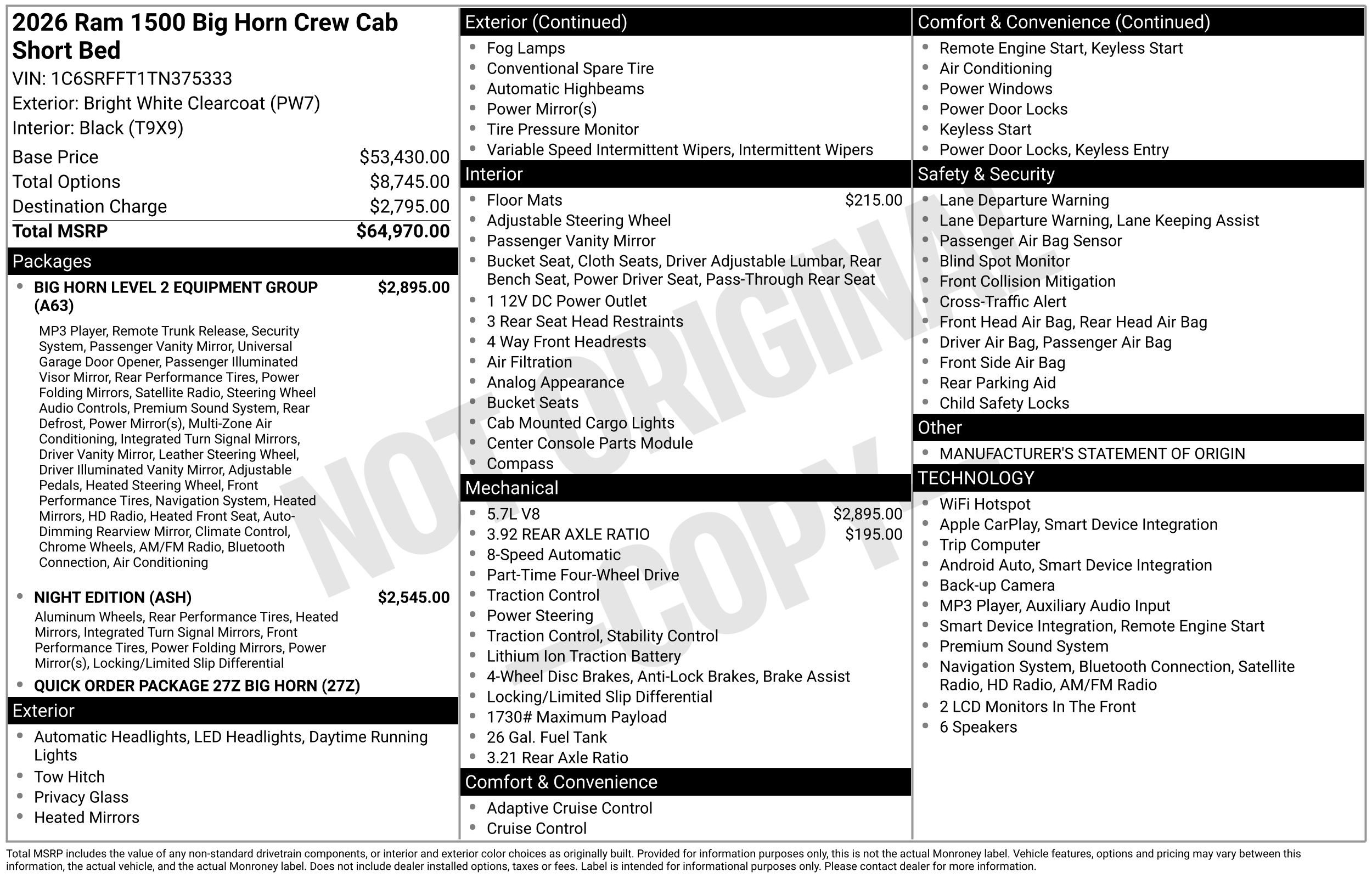 Used 2026 RAM 1500 Big Horn AWD/4WD image 2