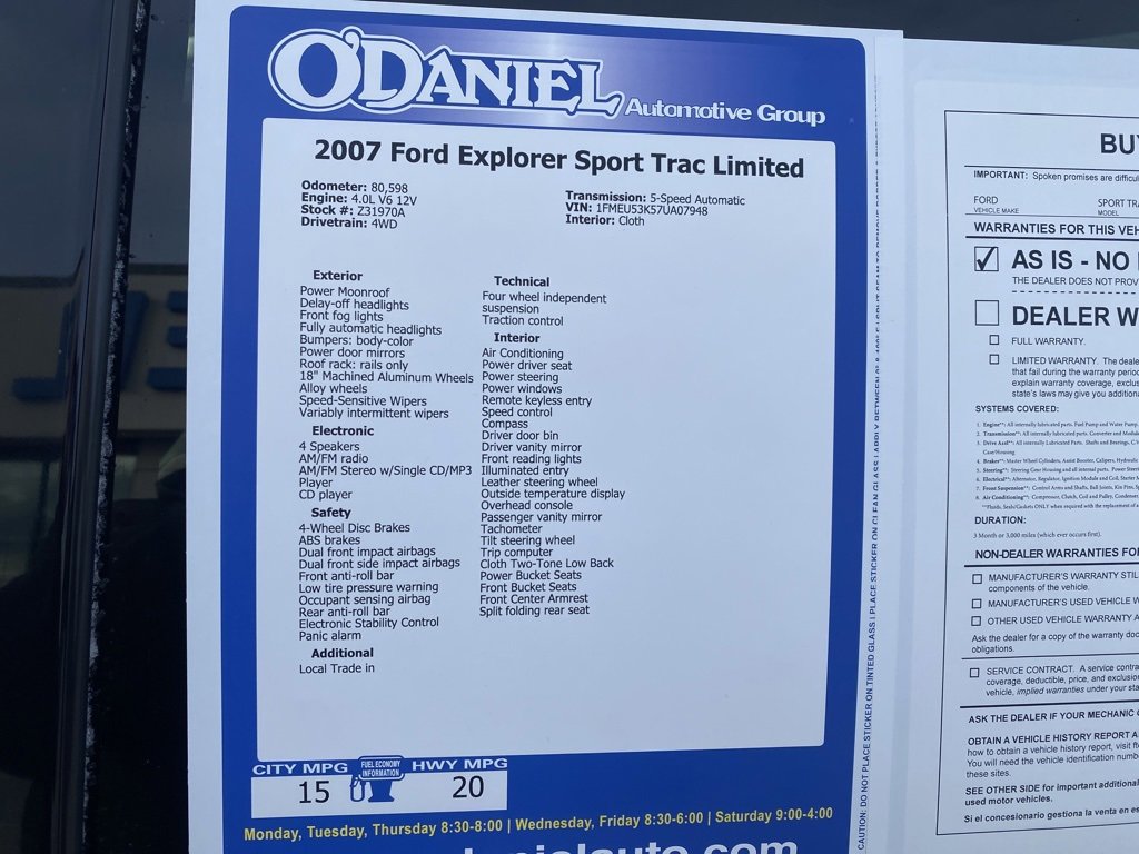 Used 2007 Ford Explorer Sport Trac Limited image 27