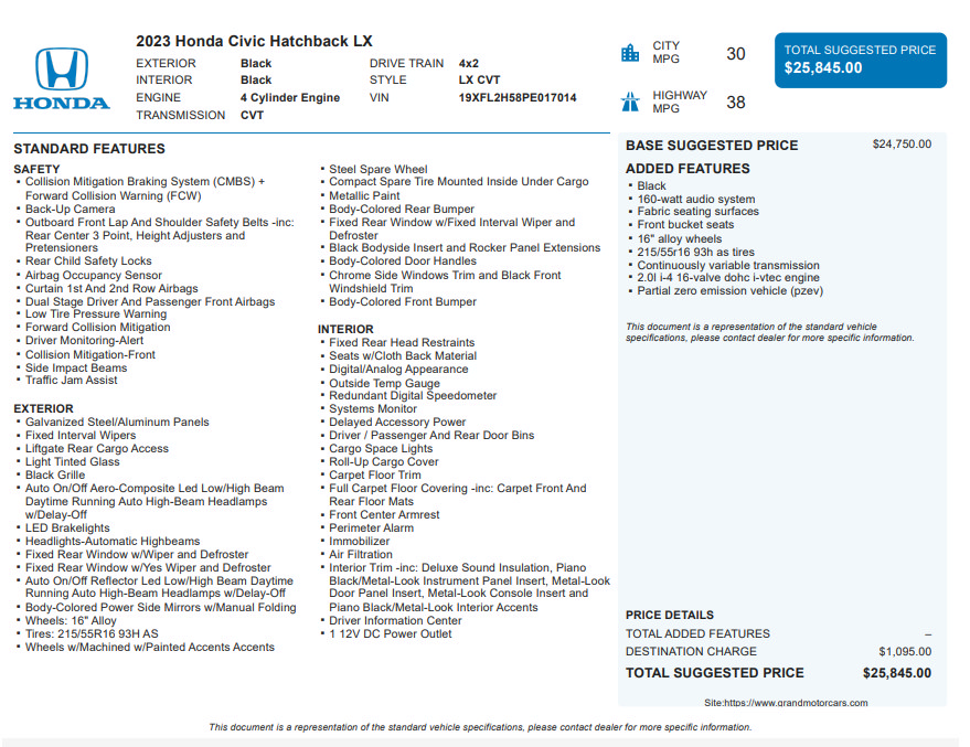 Used 2023 Honda Civic LX image 3