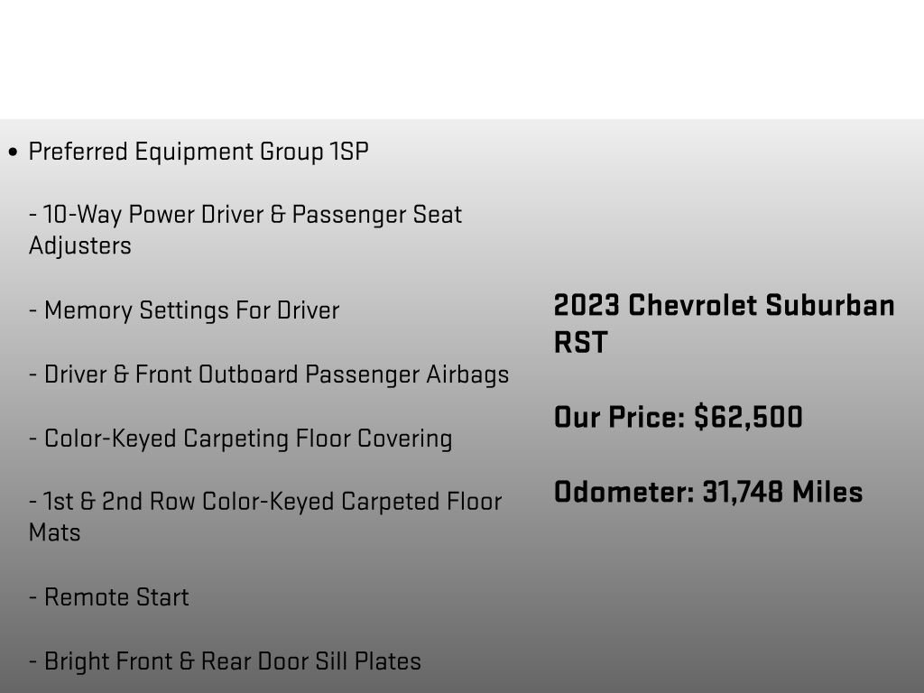 Used 2023 Chevrolet Suburban RST w/ Sport Performance Package AWD/4WD image 6